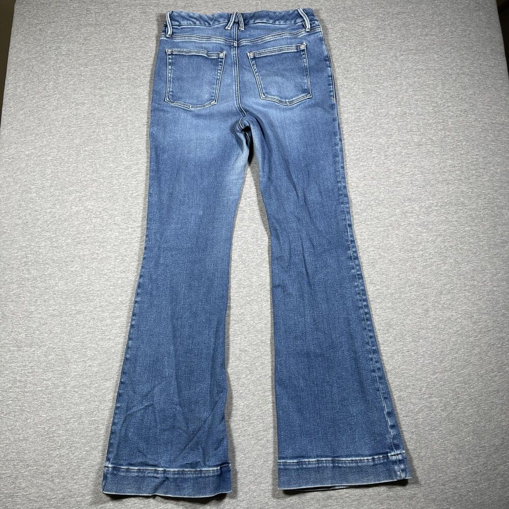Good American Flare Jeans Womens 12/31 (28x32) Blue Flared Mid Rise Denim - Picture 6 of 10